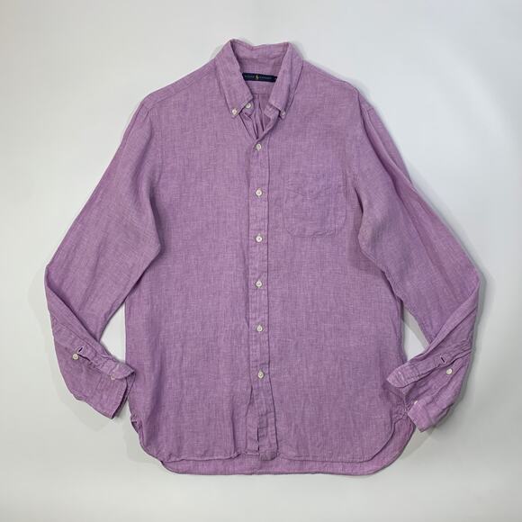 Ralph Lauren Shirt Mens M Medium Wisteria Button Down Long Sleeve Shirttail Hem - Picture 2 of 11